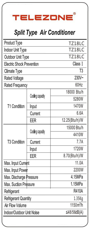 Split AC Hot & Cold 18,500 BTU